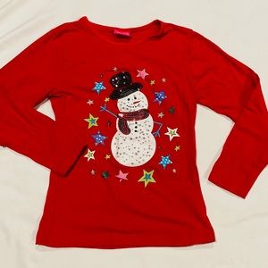GiGi Sparkle Snowman Tee Girls 10